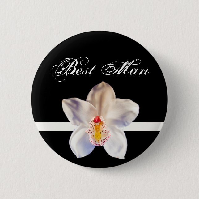 Best Man Wedding ID Badge 2 Inch Round Button (Front)