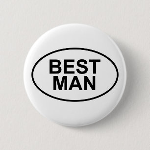 Best Man Wedding Oval 2 Inch Round Button