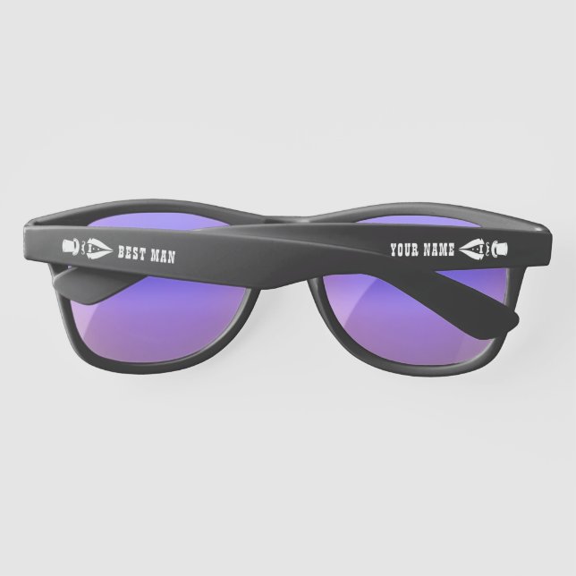 Best Man Wedding Party Custom Sunglasses (Back)