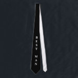 Best Man wedding party neck tie for groomsman<br><div class="desc">Best Man wedding party neck tie for groomsman. Elegant black and white design with custom text. Personalized party favours for best man,  groomsmen,  friends etc.</div>