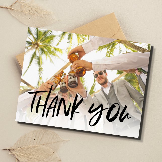 Best Man Wedding Photo Thank You Postcard (Best Man Wedding Photo Thank You Postcard)