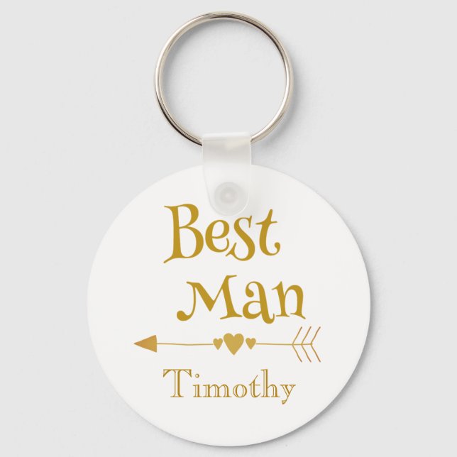 Best man wedding remembrance keychain (Front)