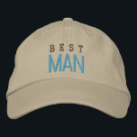 Best Man wedding spirit bachelor blue baseball cap<br><div class="desc">Your loyal friend deserve a sporty hat while he support you for your big day. Present him this awesome BEST MAN hat when you draught your groomsmen team.</div>