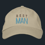 Best Man wedding spirit bachelor blue baseball cap<br><div class="desc">Your loyal friend deserve a sporty hat while he support you for your big day. Present him this awesome BEST MAN hat when you draught your groomsmen team.</div>