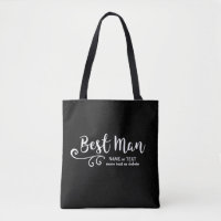 Best Man Wedding Tote Bag | Cool Modern Script