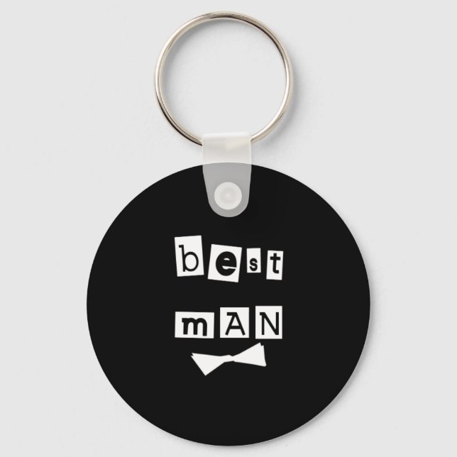 Best Man White on Black Keychain (Front)