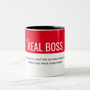 Best manager boss , boss message real boss Two-Tone coffee mug