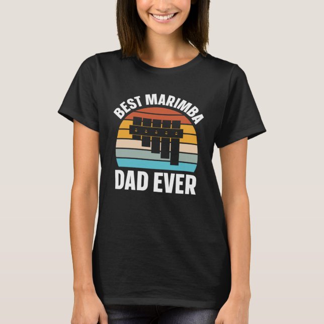 Best Marimba Dad Instrument Musician Retro T-Shirt (Front)