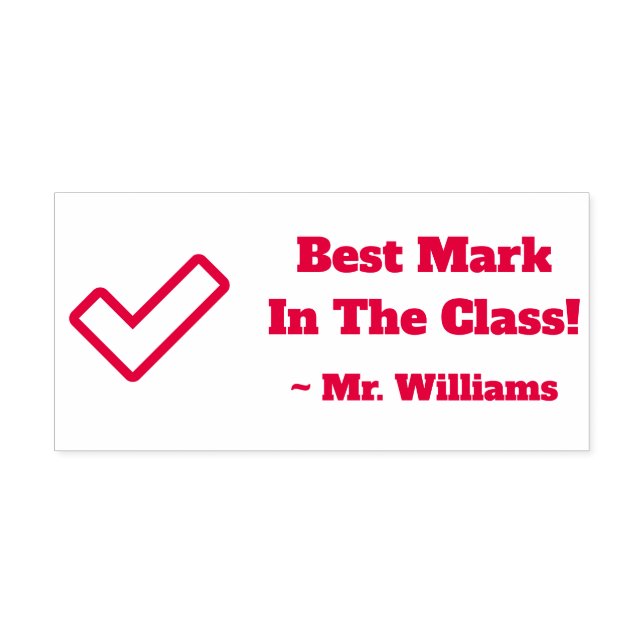 "Best Mark In The Class!" Marking Rubber Stamp (Design)