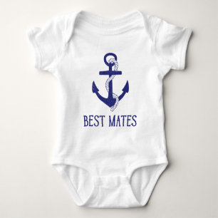 Best Mates Anchor Matching Dog and Baby Bodysuit