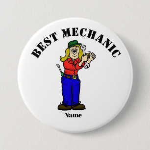 Best Mechanic Button - Female Mechanic