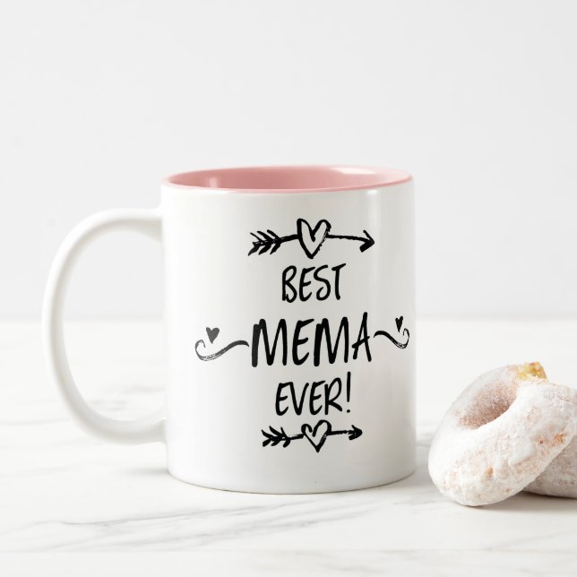 Best Mema Ever Two-Tone Coffee Mug (With Donut)