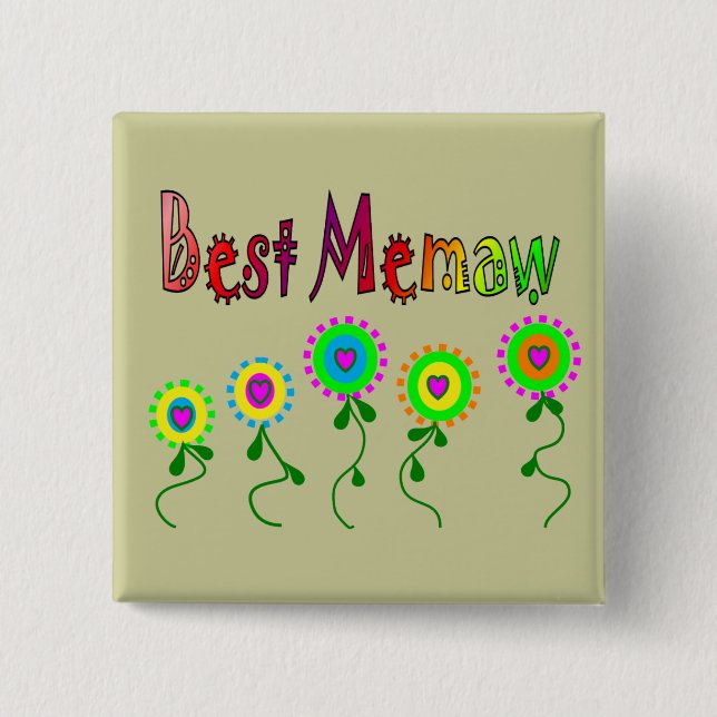 Best Memaw Gifts 2 Inch Square Button (Front)