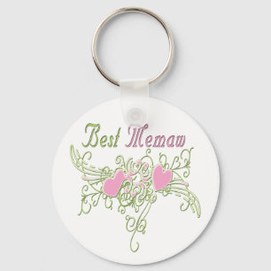 Best MeMaw Swirling Hearts Keychain