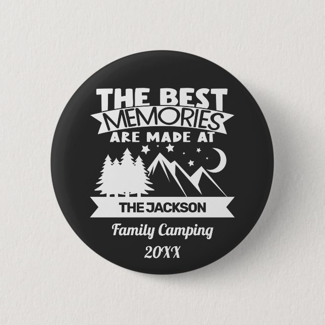 Best memories are made at family camping custom 2 inch round button (Front)