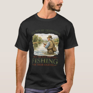 Best Men Fishing in Eighties 80s Angler Fisherman T-Shirt