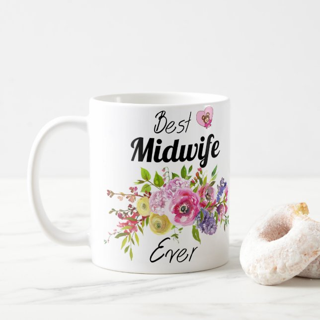 Best Midwife Ever - Midwife Appreciation Gifts  Coffee Mug (With Donut)