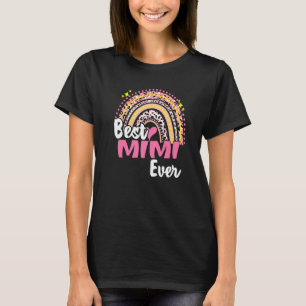 Best Mimi Ever Funny Pink Leopard Rainbow Mothers T-Shirt