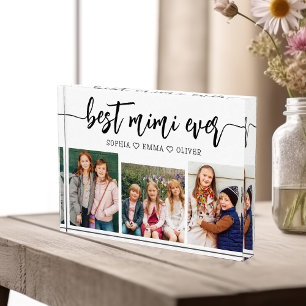 Best MiMi Ever - Grandchildren Photo Collage Block