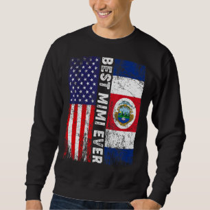 Best Mimi Ever Mother's Day Costa Rica Us Flag Sweatshirt