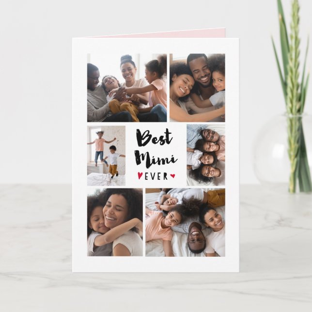 Best Mimi Ever Photo Collage Mother's Day Card (Front)