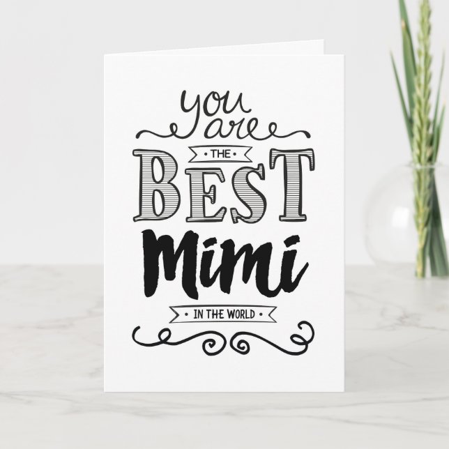 Best Mimi in the World Birthday Card (Front)