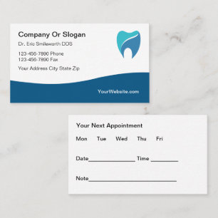 Best Modern Dentist Appointment Business Cards 