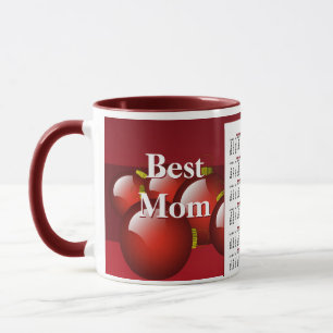 Best Mom 2012 Calendar Red Ornaments Coffee Mug
