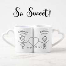 Best Mom and Dad Ever Cute Black & White Coffee