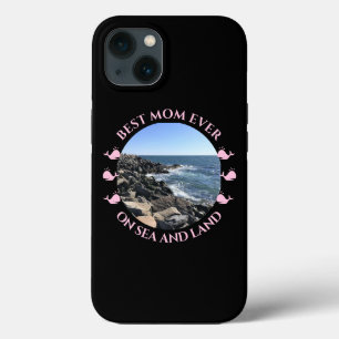Best Mom Atlantic Ocean Waves of the Sea Black iPhone 13 Case