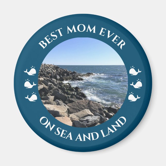 Best Mom Atlantic Ocean Waves of the Sea Blue Magnet (Front)