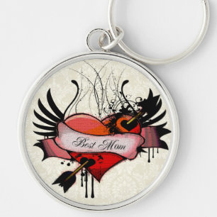 Best Mom Award Rainbow Family Keychain