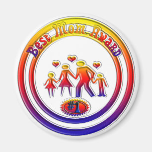 Best Mom Award Rainbow Family Magnet