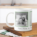 Best Mom Black and White 3 Photos Large Coffee Mug<br><div class="desc">Custom printed coffee mug personalized with your photos and words "best mom in the word ♥️ we love you". Add 3 special photos. B&W filter applied.</div>