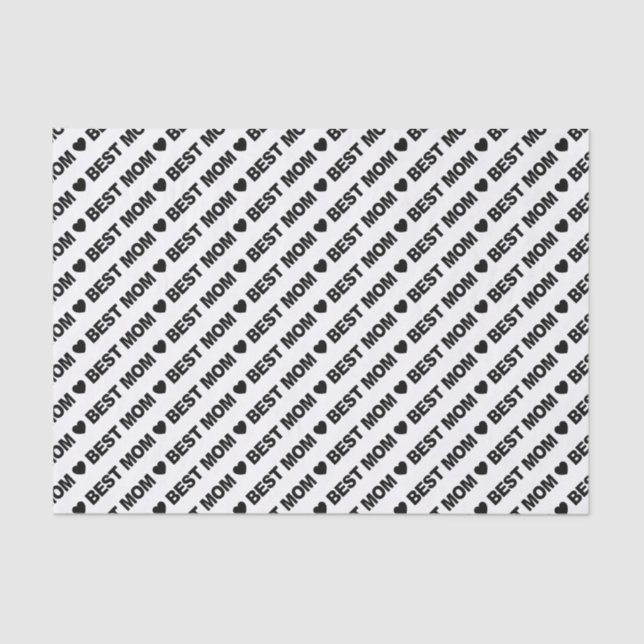 Best Mom Black on White Tissue Paper (Front)