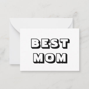 Best Mom black white modern bold typography card