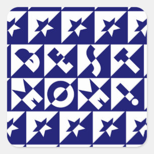 Best Mom Blue with White Pattern and Stars Sticker