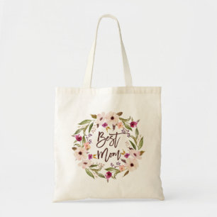 Best Mom   Bohemian Watercolor Floral Wreath Bag