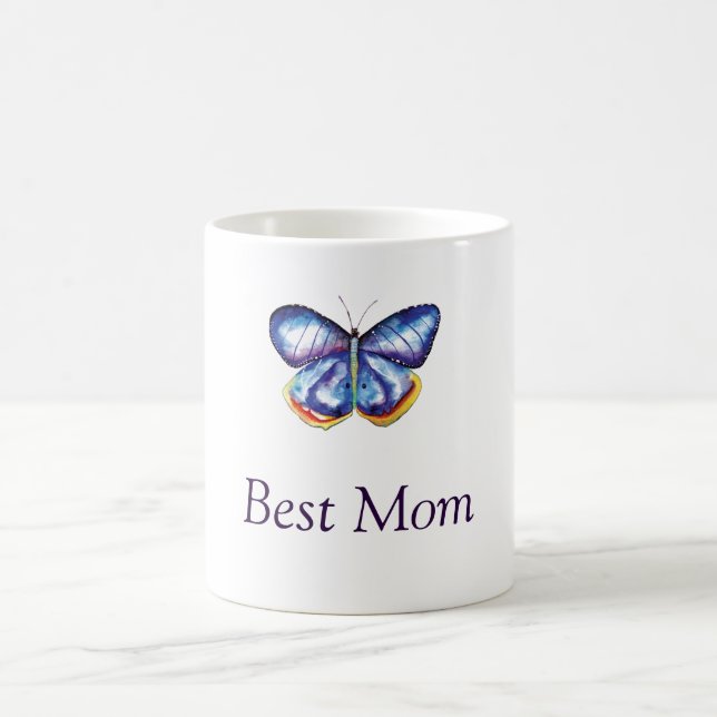 Best Mom Butterfly Drawing Mug (Center)