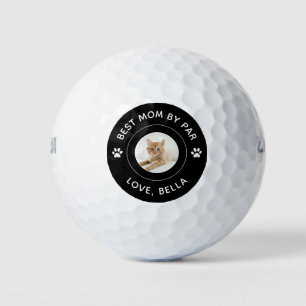 Best Mom By Par Cat Paw Print Photo Text Golf Pun Balls