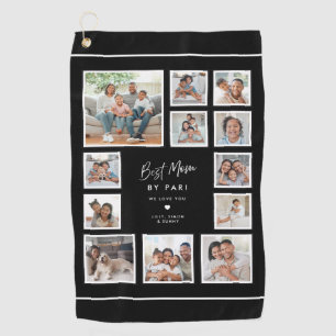 Best Mom By Par Custom Multi Photo Collage Sports  Golf Towel