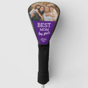 Best Mom by Par Custom Photo Modern Purple Violet Golf Head Cover