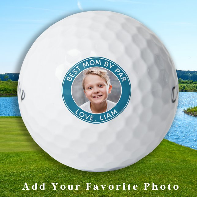 Best Mom By Par Custom Photo Name Golf Balls (Creator Uploaded)