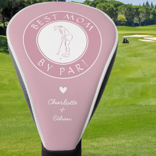 Best Mom By Par Elegant Golfer Sports Female Pink Golf Head Cover