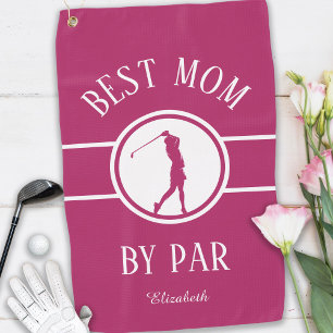 Best Mom By Par Elegant Pink Golfer  Golf Towel