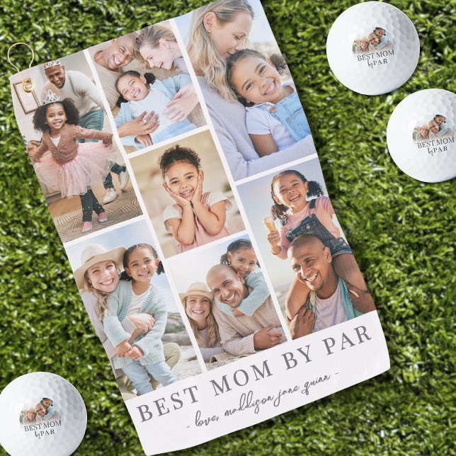 Best Mom By Par Photo Collage Mother Golf Towel (Best Mom By Par Photo Collage Mother Golf Towel)