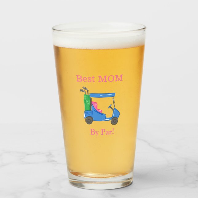 Best Mom By Par Preppy Golf Glass (Front Filled)