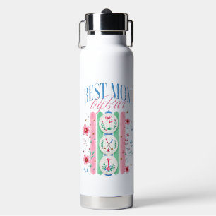 Best Mom by Par Whimsical Preppy Golf Theme Water Bottle