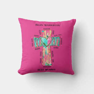 Best Mom Christian Personalized Throw Pillow