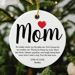 Best Mom Christmas Ceramic Ornament